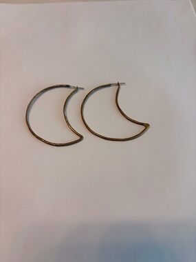 Gold Crescent Hoop Earrings - Women Jewelry